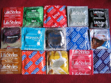 Tamaño de los condones. Mosaico de condones
